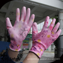 SRSAFETY Protective PU Gloves Flower Gardening Gloves flowery print
